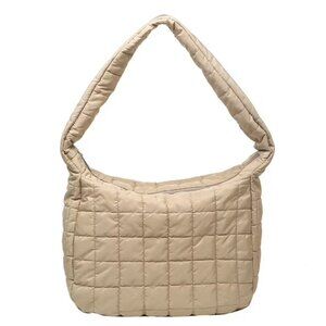 Quilted Cream Shoulder Bag